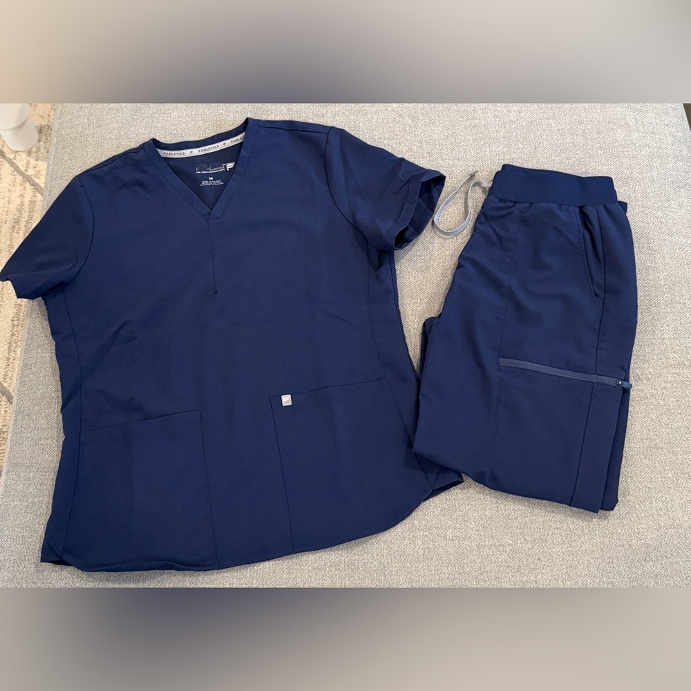 Fabletics Navy Blue Performance Scrub Set